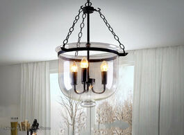 Foto van Lampen verlichting american country glass bucket pendant light retro dining room foyer black rust co