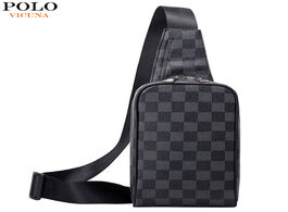 Foto van Tassen vicuna polo leisure brand mens chest bag black plaid design crossbody shoulder bags travel sl