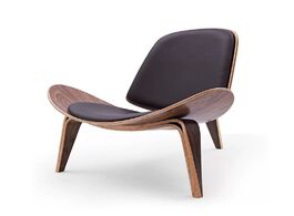 Foto van Meubels k star three legged shell chair ash plywood fabric upholstery living room furniture modern l