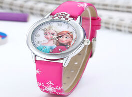 Foto van Horloge elsa watch girls princess kids cartoon watches children gifts fashion leather quartz wrist r
