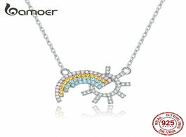 Foto van Sieraden bamoer new collection 925 sterling silver rainbow sun pendants necklaces wedding jewelry 45