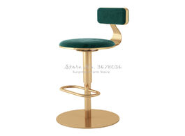 Foto van Meubels new nordic light luxury home backrest bar chair height adjustable lifting high rotating roun