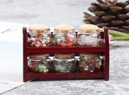 Foto van Speelgoed 1:12 miniature wooden spice rack shelf dollhouse kitchen accessories