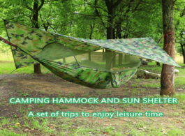 Foto van Meubels pop up portable camping hammock with mosquito net and sun shelter parachute swing hammocks r