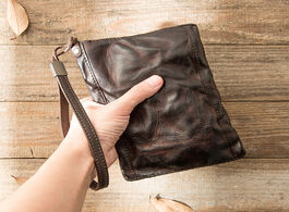 Foto van Tassen vegetative leather new handmade clutch men bag zipper envelope top layer cowhide retro origin