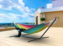 Foto van Meubels double hammock hanging chair large without steel stand for outdoor garden courtyard indoors 