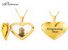 Foto van Sieraden custom photo name necklace stainless steel heart locket engraving date gold necklaces for w