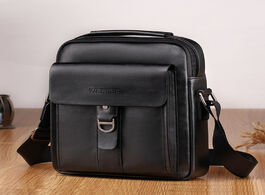 Foto van Tassen pu leather handbag casual men shoulder bag vintage crossbody bags high quality male capacity 