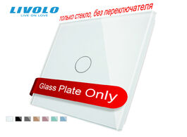 Foto van Elektrisch installatiemateriaal livolo luxury white pearl crystal glass eu standard single panel for