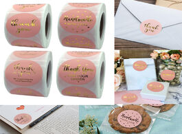 Foto van Huis inrichting 500pcs large pink thank you for your order sticker packing seal labels handmade