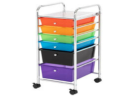 Foto van Meubels multi color 6 drawer organizer cart with 4 universal wheels 2 locks colorful box storage for