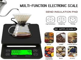 Foto van Huis inrichting 3kg 0.1g 5kg drip coffee scale with timer portable electronic digital kitchen high p