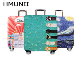 Foto van Tassen hmunii world map design luggage protective cover travel suitcase elastic dust cases for 18 to
