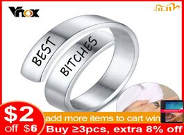 Foto van Sieraden vnox personalized spiral twist wrap ring for women never fade stainless steel engraved name