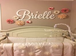 Foto van Huis inrichting custom personalized wooden name sign large size letters baby plaque painted nursery 
