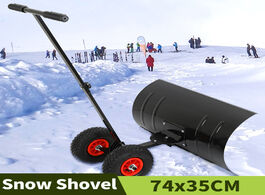 Foto van Gereedschap 74x35cm outdoor snowboard garden tools push snow shovels height adjustable roller type n