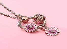 Foto van Sieraden jewelry 2020 new 100 925 sterling silver 1:1 spring pink girl heart piercing daisy series l
