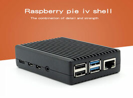 Foto van Computer raspberry pi 4 model b black dark gray aluminum alloy case passive cooling shell metal encl