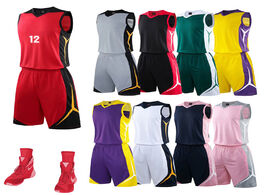 Foto van Sport en spel basketball jersey shorts sleeveless tracksuit for men women team uniform blank trainin