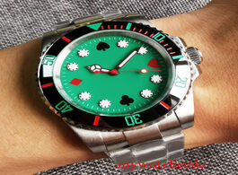 Foto van Horloge tandorio brand green sterile dial men s automatic watch sapphire glass miyota 8215 movement 