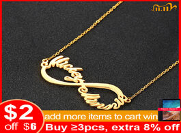 Foto van Sieraden vnox custom 2 names necklaces for women solid stainless steel rose gold tone choker couple 