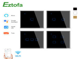 Foto van Elektrisch installatiemateriaal wifi touch switch smart wall 2 3 way 1 4 gang ac100 220v eu uk stand