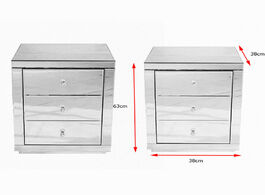 Foto van Meubels 2x mirrored bedside cabinet table chest of 3 drawers glass panels bedroom furniture fast del