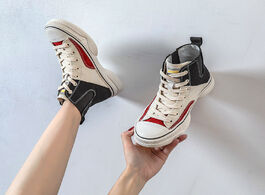 Foto van Schoenen summer classic womens vulcanize casual shoes new mid top white fashion lace up