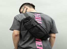 Foto van Tassen waterproof chest bags for men sling bag small crossbody black light oxford japan style flap c
