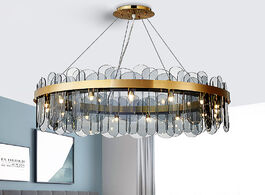 Foto van Lampen verlichting modern gold led pendant lights glass chandeliers lighting living dining room deco