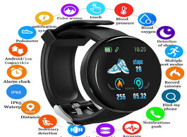 Foto van Horloge smart watch men women blood pressure track bluetooth smartwatch sport smartband d18 watches 