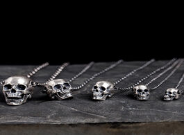 Foto van Sieraden classic punk rock antique 925 sterling silver skeleton skull pendant necklace gothic men hi