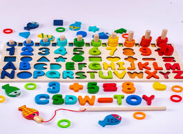 Foto van Speelgoed baby wooden toys early educational learning board boys development puzzle toy girls shape 