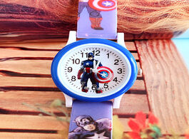 Foto van Horloge captain america silicone printed band children quartz watch boy elementary school student ca