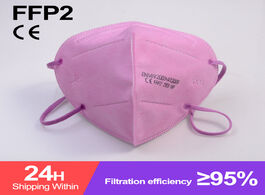 Foto van Beveiliging en bescherming pink ce ffp2 mask 5 layers respirator dust kn95mask face safety protectiv