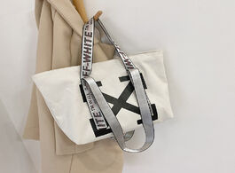Foto van Tassen hot sale all match simple canvas handbag shoulder bag ladies large capacity shopping 2020 cro