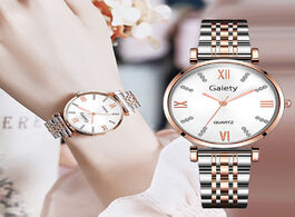 Foto van Horloge luxury women s wristwatch diamond rose gold stainless steel bracelet business quartz wrist w