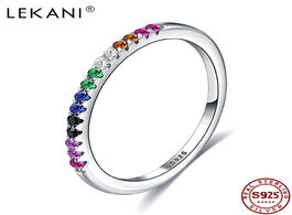 Foto van Sieraden lekani rainbow color finger silver rings for women and girls wedding sterling 925 ring fine