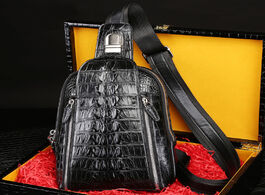 Foto van Tassen chic designer authentic crocodile skin men s small casual chest bag genuine alligator leather