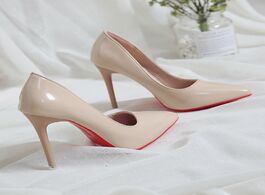 Foto van Schoenen 2020 hot sell classic women shoes pointed toe pumps patent leather dress high heels boat pa