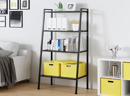 Foto van Meubels 4 tier durable bookcase bookshelf leaning wall shelf shelving ladder for kids home decoratio
