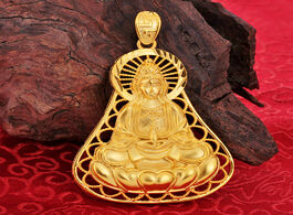Foto van Sieraden classical real 18k gold pendant for women men wedding engagement jewelry guanyin bodhisattv