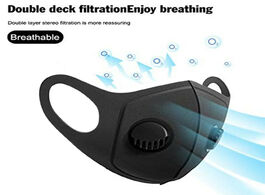 Foto van Beveiliging en bescherming professional mouth mask pm2.5 filter windproof with 2 breathable valve mu
