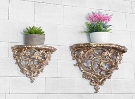 Foto van Huis inrichting baroque style decorative shelves for living room ornament flowers wall hanging stora