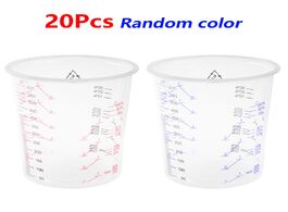 Foto van Huis inrichting 20pcs plastic measuring cups clear disposable paint mixing cup 600ml with measuremen