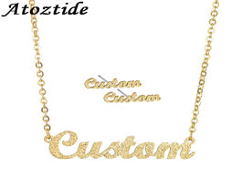 Foto van Sieraden atoztide 2020 new stainless steel customized letter necklace women personalized gold froste