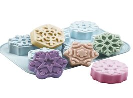 Foto van Huis inrichting cute 3d handicraft candle mold christmas snowflake soap silicone aromatherapy plaste
