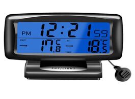 Foto van Elektronica car led thermometer time electronic clock watch night light temperature display interior