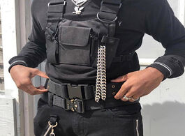 Foto van Tassen street vest chest waist bag adjustable black hip hop pack tactical harness rig men nylon pock
