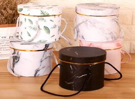 Foto van Huis inrichting 1pcs hat boxes marble romantic round flower packaging wedding party gift storage box